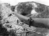 The Victoria Battery low level water race upstream end of the "Siphon". c.1897.